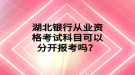 湖北銀行從業(yè)資格考試科目可以分開(kāi)報(bào)考嗎？