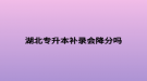 湖北專升本補(bǔ)錄會(huì)降分嗎