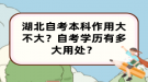 湖北自考本科作用大不大？自考學歷有多大用處？