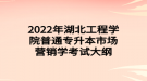 2022年湖北工程學(xué)院普通專升本市場營銷學(xué)考試大綱