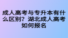 成人高考與專升本有什么區(qū)別？湖北成人高考如何報(bào)名