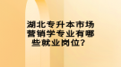 湖北專升本市場營銷學專業(yè)有哪些就業(yè)崗位？