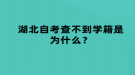 湖北自考查不到學(xué)籍是為什么？