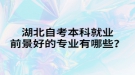 湖北自考本科就業(yè)前景好的專業(yè)有哪些？