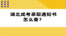 湖北成考錄取通知書怎么查？