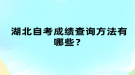 湖北自考成績查詢方法有幾種？