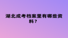 湖北成考檔案里有哪些資料？