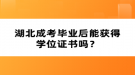 湖北成考畢業(yè)后能獲得學位證書嗎？