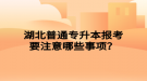 湖北普通專升本報(bào)考要注意哪些事項(xiàng)？