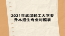 2021年武漢輕工大學(xué)專升本招生專業(yè)對(duì)照表