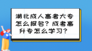 湖北成人高考大專怎么報名？成考高升專怎么學習？