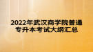 2022年武漢商學(xué)院普通專升本考試大綱匯總