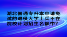 湖北普通專升本申請(qǐng)免試的退役大學(xué)士兵不在院校計(jì)劃招生名額中？