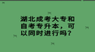 湖北成考大專和自考專升本，可以同時進行嗎？