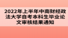 2022年上半年中南財經政法大學自考本科生畢業(yè)論文審核結果通知