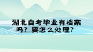 湖北自考畢業(yè)有檔案嗎？要怎么處理？