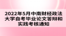 2022年5月中南財經(jīng)政法大學(xué)自考畢業(yè)論文答辯和實踐考核通知