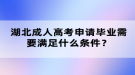 湖北成人高考申請畢業(yè)需要滿足什么條件？