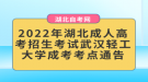 2022年湖北成人高考招生考試武漢輕工大學成考考點通告