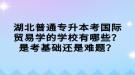 湖北普通專升本考國(guó)際貿(mào)易學(xué)的學(xué)校有哪些？是考基礎(chǔ)還是難題？