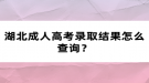 湖北成人高考錄取結(jié)果怎么查詢？