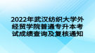 2022年武漢紡織大學外經(jīng)貿(mào)學院普通專升本考試成績查詢及復(fù)核通知