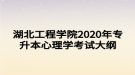 湖北工程學院2020年專升本心理學考試大綱