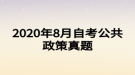 2020年8月自考公共政策真題