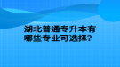 湖北普通專升本有哪些專業(yè)可選擇？