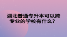 湖北普通專升本可以跨專業(yè)的學(xué)校有什么？