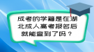 成考的學籍是在湖北成人高考報名后就能查到了嗎？