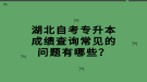 湖北自考專升本成績查詢常見的問題有哪些？