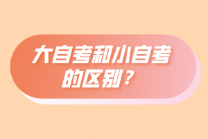 大自考和小自考有什么區(qū)別？