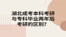 湖北成考本科考研與?？飘厴I(yè)兩年后考研的區(qū)別？