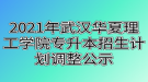 2021年武漢華夏理工學(xué)院專升本招生計(jì)劃調(diào)整公示