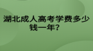 湖北成人高考學費多少錢一年？