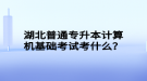 湖北普通專升本計算機基礎考試考什么？