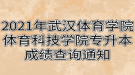 2021年武漢體育學(xué)院體育科技學(xué)院專(zhuān)升本成績(jī)查詢(xún)通知