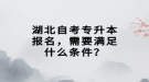 湖北自考專升本報名，需要滿足什么條件？