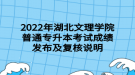 2022年湖北文理學院普通專升本考試成績發(fā)布及復(fù)核說明