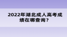 2022年成湖北成人高考績在哪查詢？