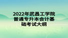 2022年武昌工學院普通專升本會計基礎(chǔ)考試大綱