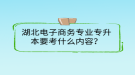 湖北電子商務專業(yè)專升本要考什么內(nèi)容？