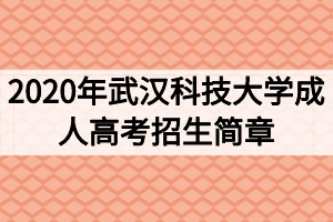 2020年武漢科技大學(xué)成人高考招生簡章