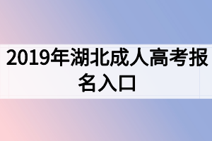 2019年湖北成人高考報名入口