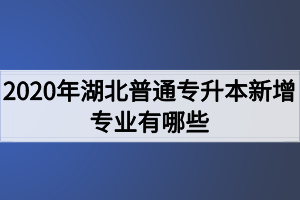 2020年湖北普通專升本新增專業(yè)有哪些？