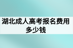 湖北成人高考報名費用多少錢