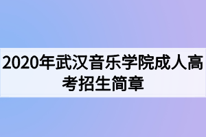 2020年武漢音樂(lè)學(xué)院成人高考招生簡(jiǎn)章(2)