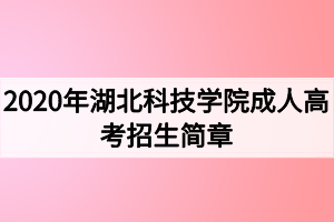 2020年湖北科技學(xué)院成人高考招生簡(jiǎn)章