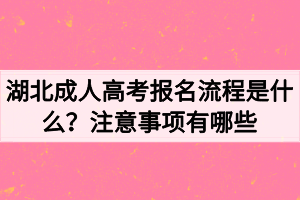 湖北成人高考報(bào)名流程是什么？注意事項(xiàng)有哪些